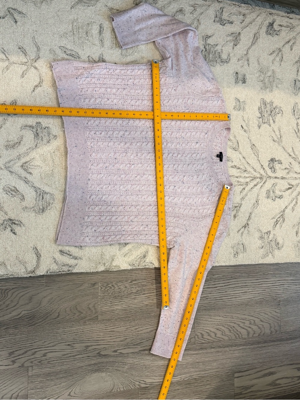 Talbots Plus 3X Pink Cable Knit Confetti Speckled Sweater - Picture 10 of 10